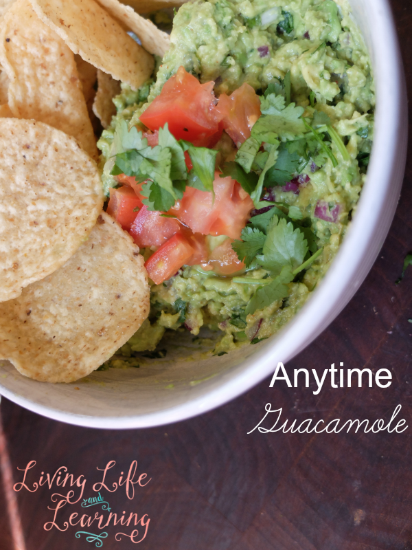 Create this simple yet delicious anytime guacamole recipe for a healthy snack for the whole family, pair it with chips, tortillas or veggies.