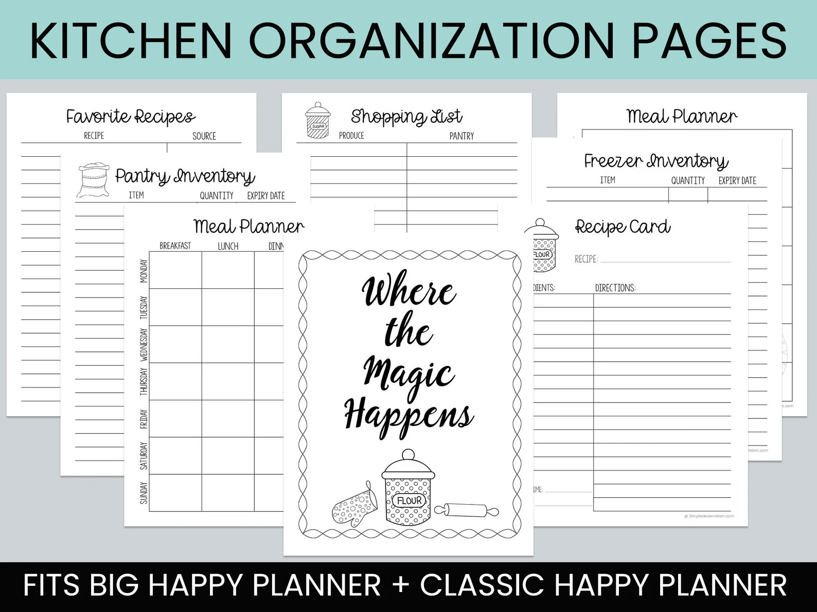 Kitchen Organization Planner Pages