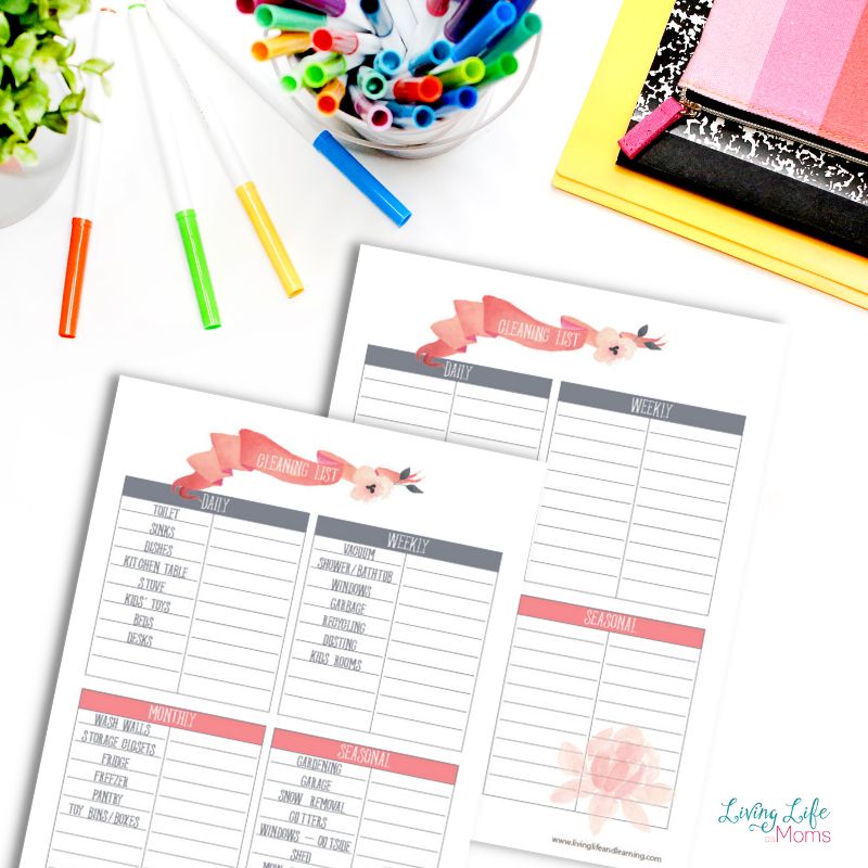 Cleaning List Printable