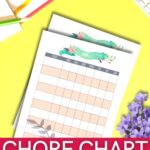 Chore Chart Printable on a desk