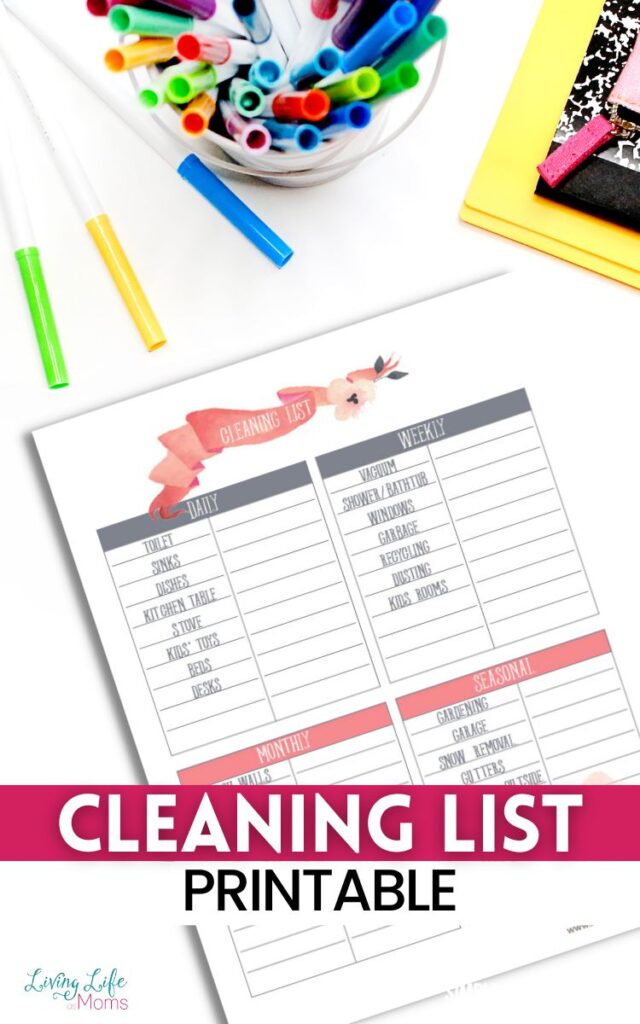 Cleaning List Printable