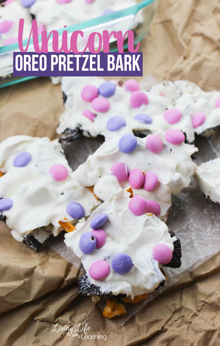 Unicorn Oreo Pretzel Bark Recipe - Whether you are just craving something magical, this no-bake unicorn candy bark is just for you!