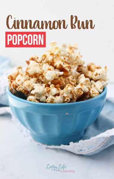 A super simple Cinnamon Popcorn Recipe that is delightfully delicious. This is a perfect treat for a friend to snack on with your favorite movie!