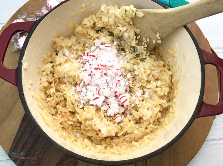 Peppermint White Chocolate Rice Krispie treats