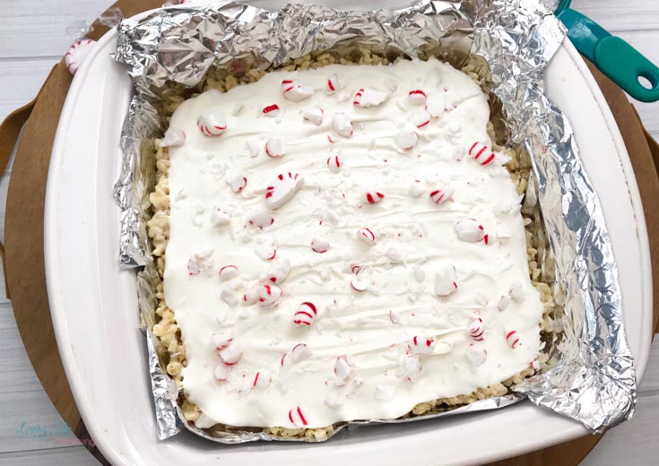 White Chocolate Peppermint Rice Krispie Treats