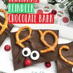 If you love reindeer, you won't want to miss out on this Christmas Chocolate Reindeer Bark! With only 4 ingredients, holiday baking can't get more simple! #baking #reindeer #Christmas #holiday