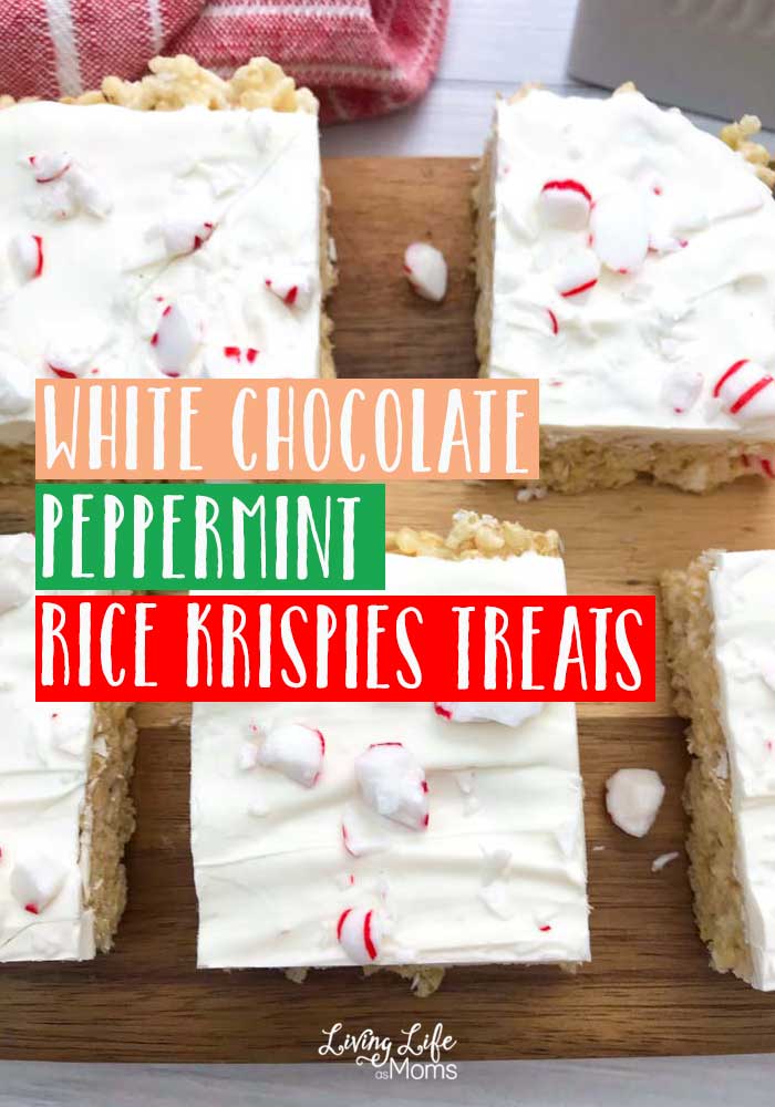 White Chocolate Peppermint Rice Krispie Bars