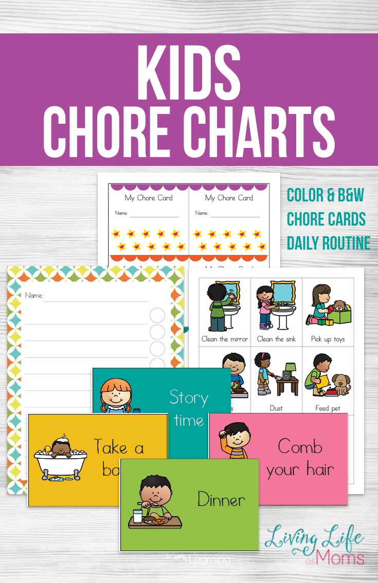 Printable kids chore charts and chore cards