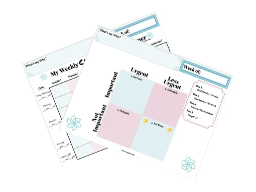 picture of weekly planner and matrix