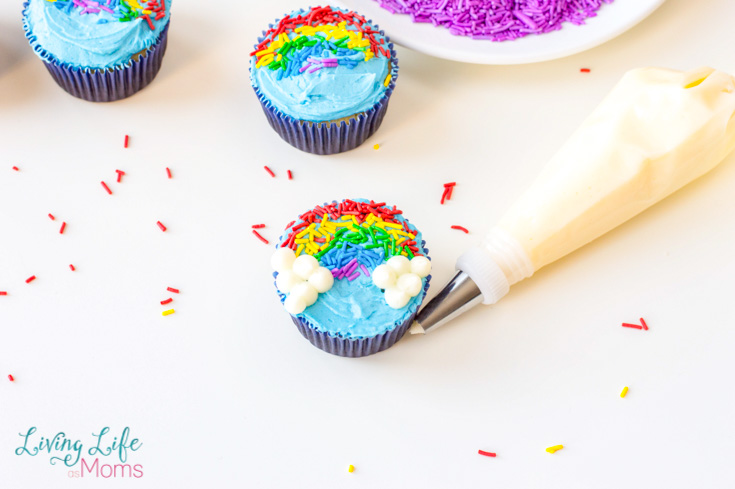 Rainbow sprinkle cupcakes 