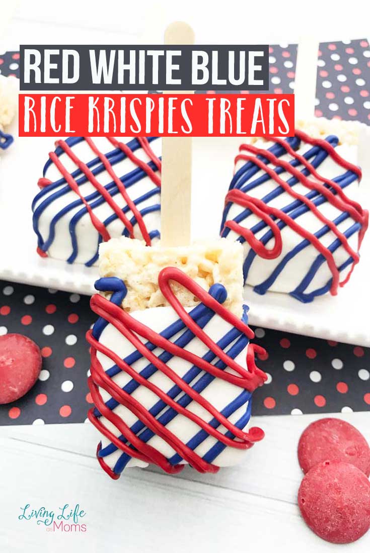 Red White and Blue Rice Krispies Treats 