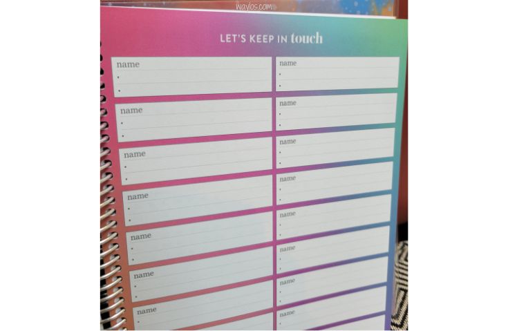 erin condren planner contacts page