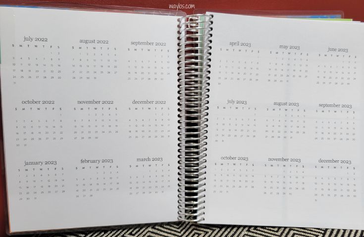 erin condren planner year at a glance front