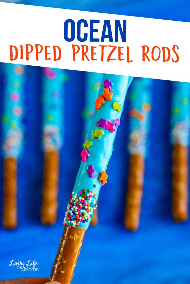 Ocean Themed Dipped Pretzel Rods