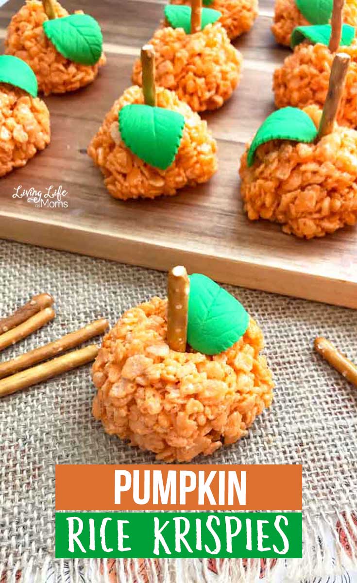 These Pumpkin Rice Krispie Treats are just so simple and easy to make. All you need are a few simple ingredients and you'll be almost done! This is such a simple recipe for an awesome homemade fall dessert. Cooking in the kitchen with your kids making this homemade dessert will be so much fun! #ricekrispietreats #pumpkindesserts #falldesserts #kidscooking