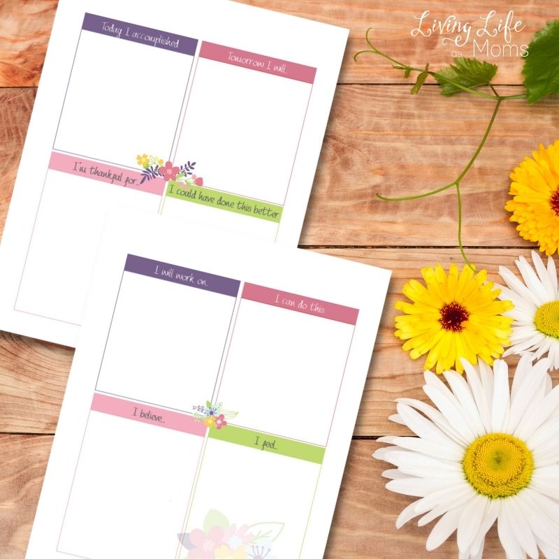 floral gratitude journal printables