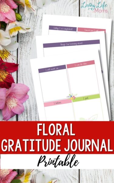 floral gratitude journal printables