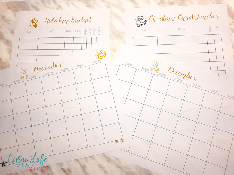 Black and Gold Printable Christmas Planner