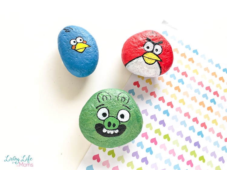 How to paint angry bird rocks