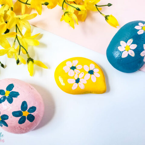flower painted rocks craft