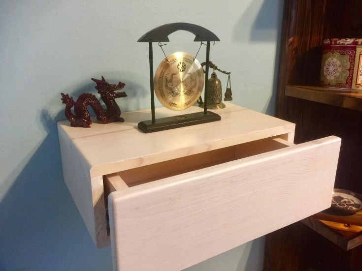 floating nightstand with drawer etsy