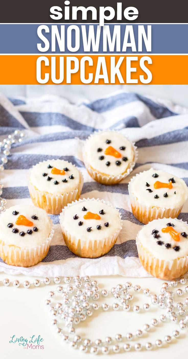 simple snowman cupcakes