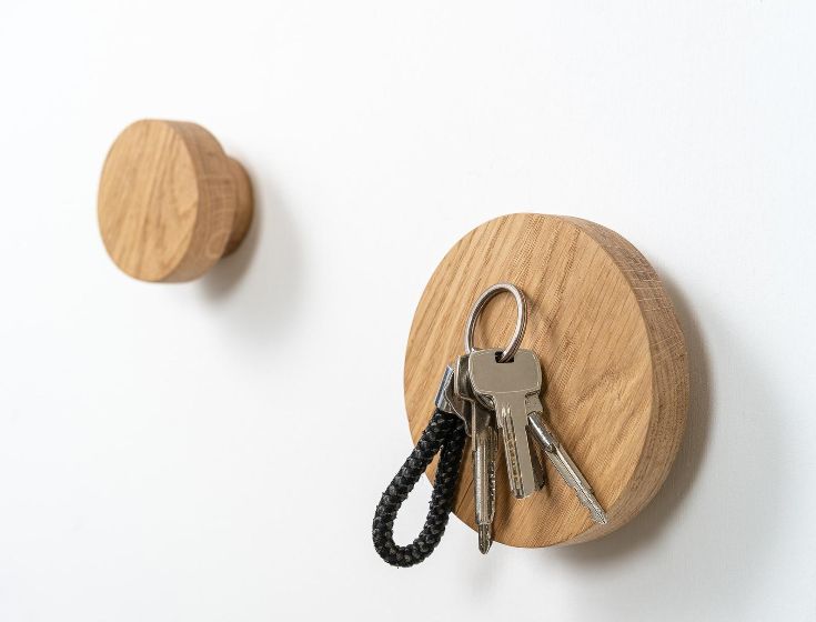 Magnetic Wood Hook Key Holder from Etsy