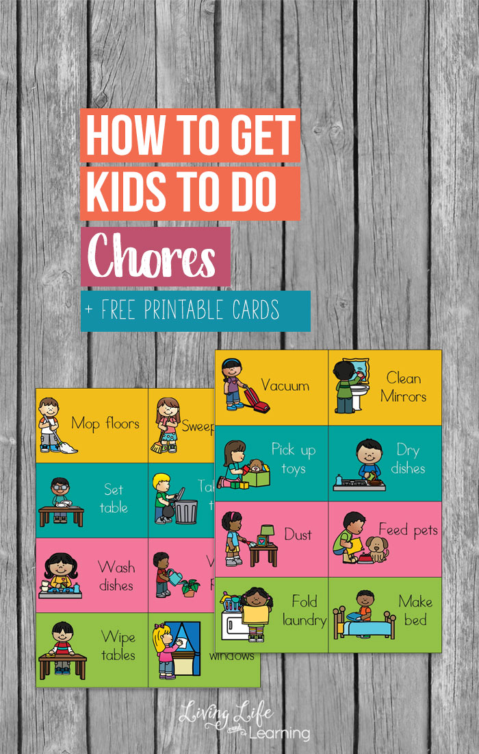 how to get the kids to do chores with free printable chore cards