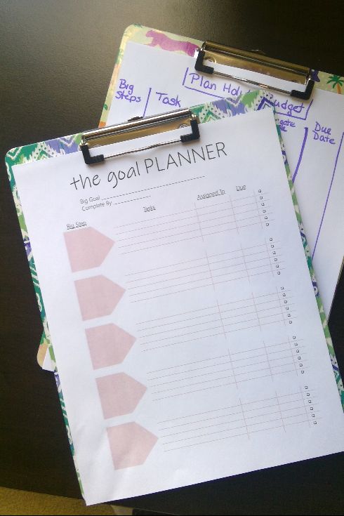 goal planner checklist picture