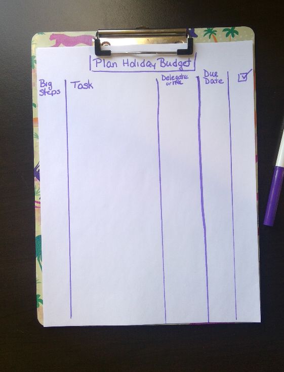 plan holiday budget goal planner columns