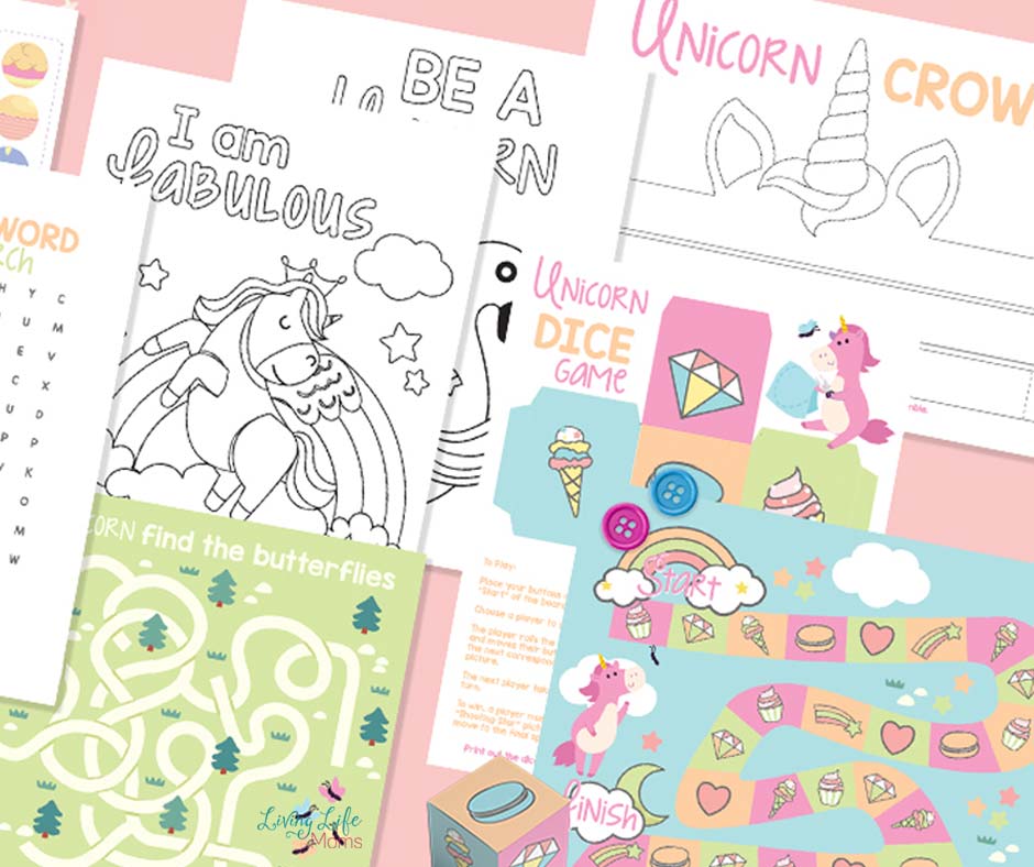 unicorn activity sheets 