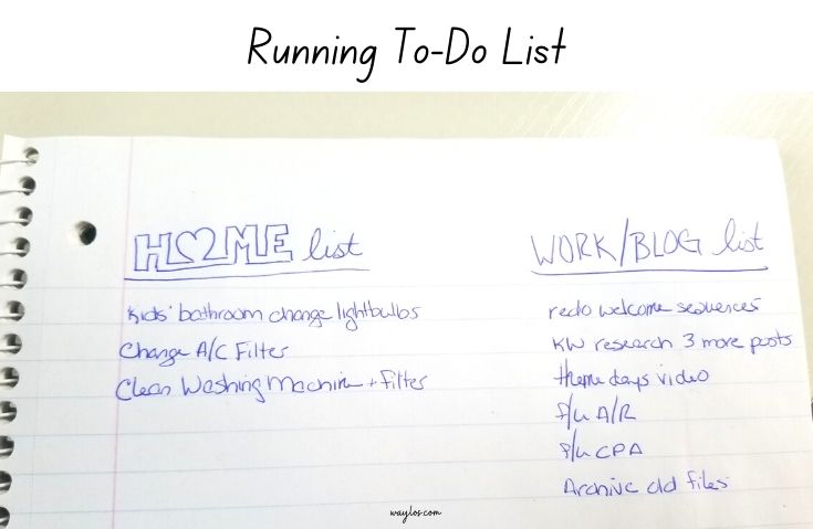 Running To-Do List notebook