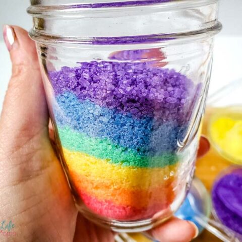 homemade rainbow bath salts