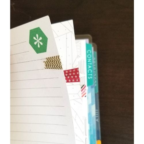 Planner Hack label with washi tape