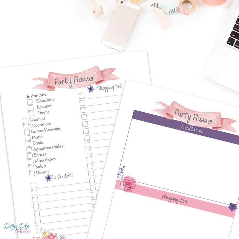 Party Planning pages