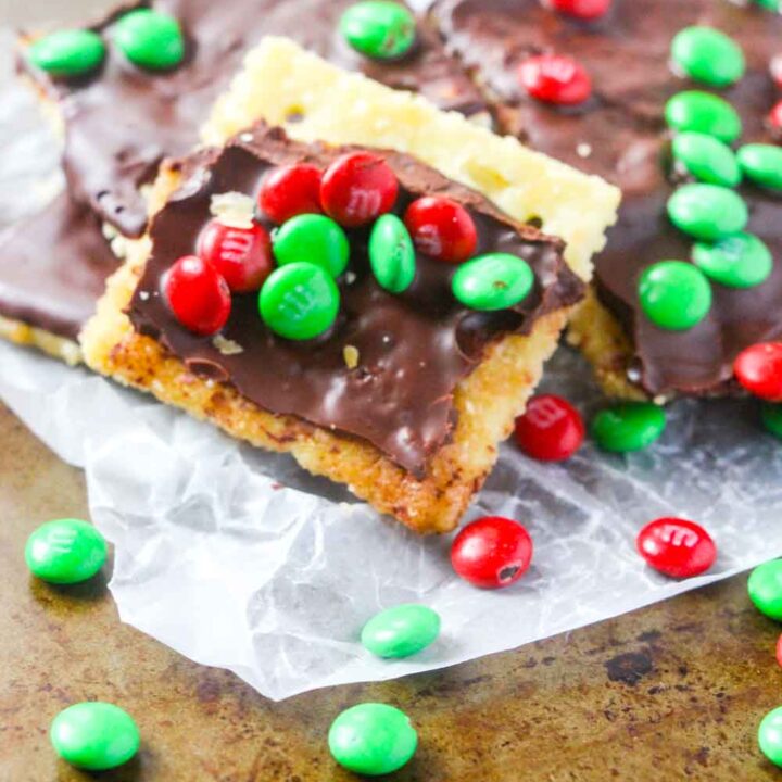 holiday bark with M&Ms
