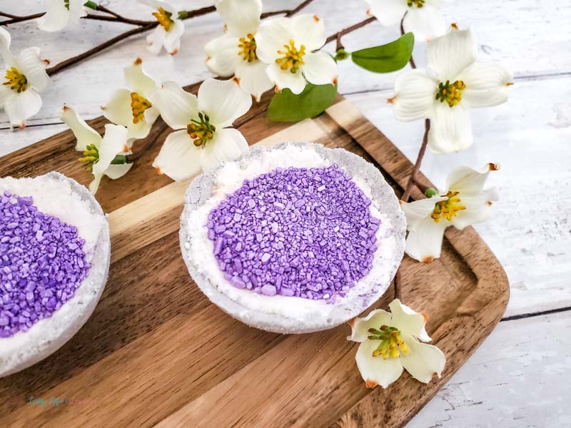 close up of diy geode bath bombs recipe 