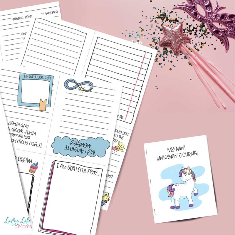 unicorn journal pages for kids 