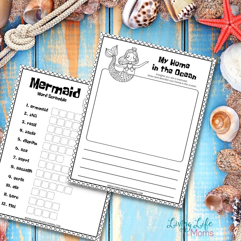 Mermaid Worksheets for Kids