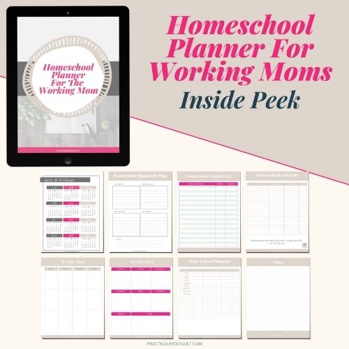 image of practical by default homeschool planner pages