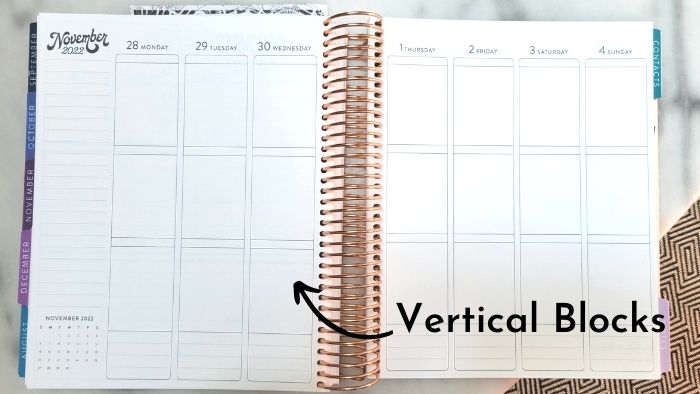 image of weekly planner vertical layout