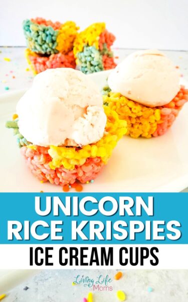 Unicorn Rice Krispies Ice Cream Cups