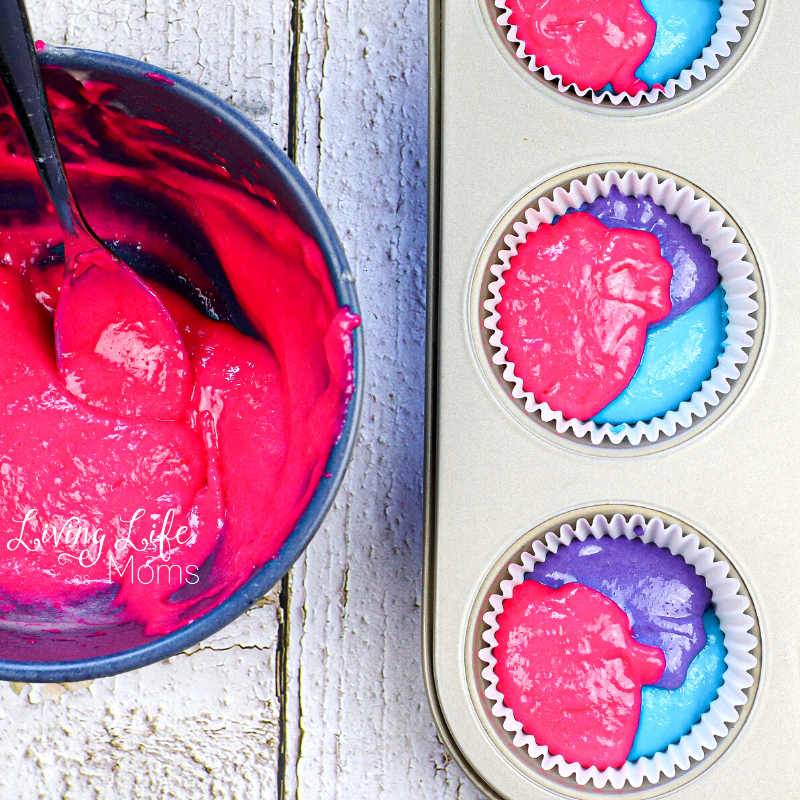 filling the muffin tins 