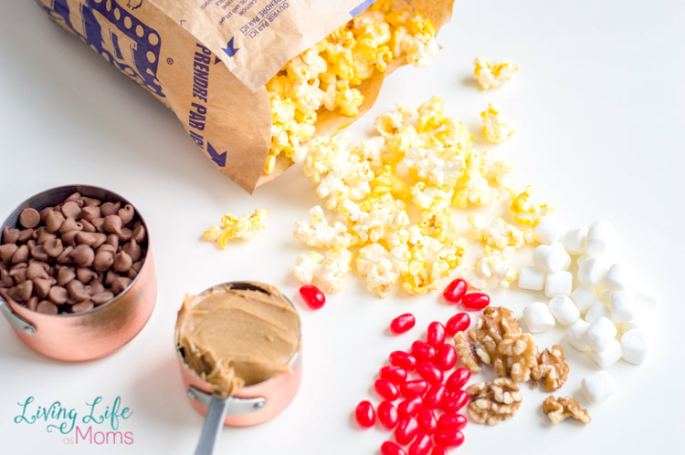 Chocolate Peanut Butter Popcorn ingredients