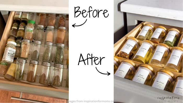 Declutter spice drawer