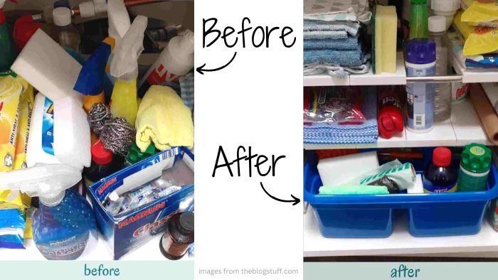 Declutter under kitchen sink