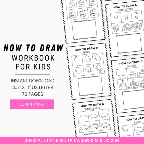 Teach your children how to draw over 70 different objects and images.