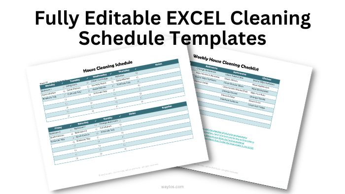 editable free excel cleaning schedule templates printable