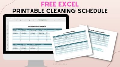 free printable cleaning schedule template excel featured image