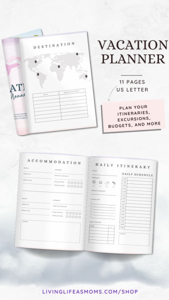 Vacation Planning Journal for Traveling Printable Living Life as Moms